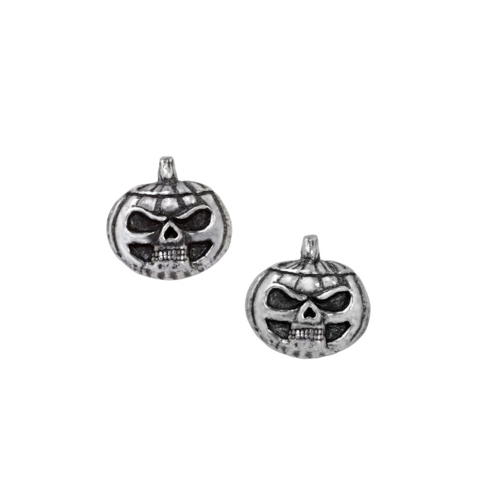 LAST CHANCE! Alchemy Gothic Pumpkin Skull Stud Earrings Surg Post Halloween E450